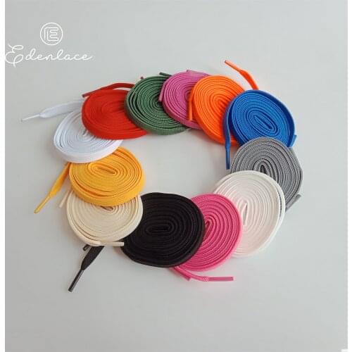 Fluorescent Orange Shoelaces Double Layer Multiple Color Bootlace Flat 8mm Sports Shoe Lace Pink Shoestring For Girls Shoes