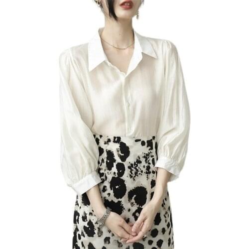 GOOHOJIO Black And White Blouses