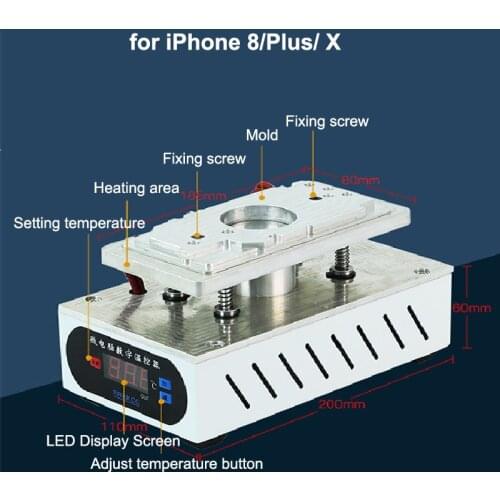 Hot selling Back Cover Glass Separating Machine For iPhone X/8/8P Crack Back Cover Remove Repair Machine LCD Splitter