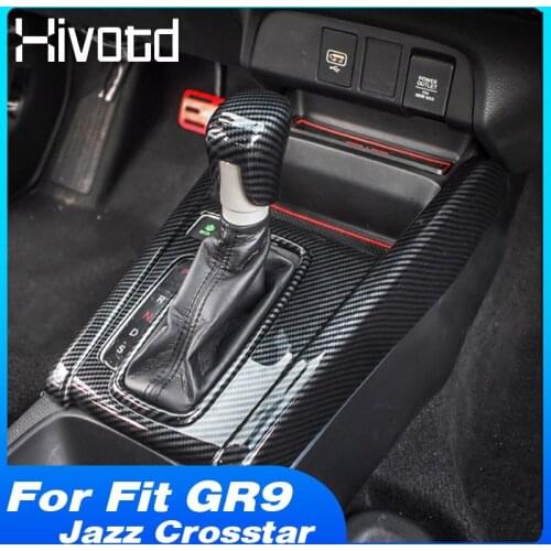 Hivotd Car Central Control Panel Sticker Gear Shift Cover Trim Interior Accessories Styling For Honda Fit GR9 Jazz Crosstar 2021