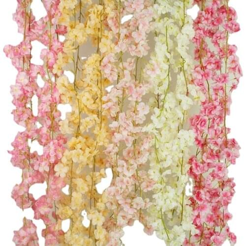 135 Head 1.8cm Imitation Cherry Cane Artificial Silk Flower Plastic artificial Flower Wedding Decoration Flower Cross Border