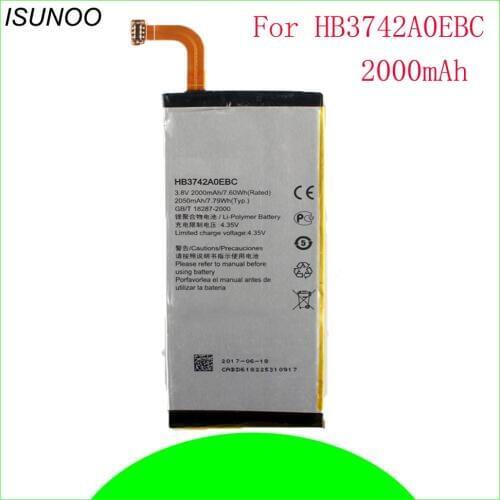 ISUNOO High Quality Battery HB3742A0EBC For Huawei Ascend P6 P6-U06 P6-U00 P6-C00 P6-T00 G6 G620 G621 G630 Mobile Phone Batterie