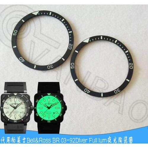 The calibration ring mouth is suitable for br03-92 luminous diving watch series