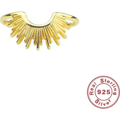 Aide 925 Sterling Silver C-shaped Smooth Line Semicircle Ring Anillos Gold Rings For Women Luxury Fine Jewelry Wedding Rings