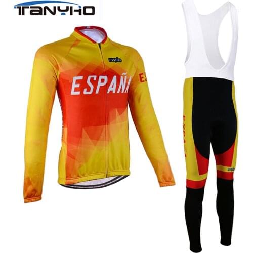 Tanyho 2018 Spain Modesti Cycling Clothing Set Autumn Breathable Bicycle Wear Long Sleeve MTB Bike Jersey Ropa Maillot Ciclismo