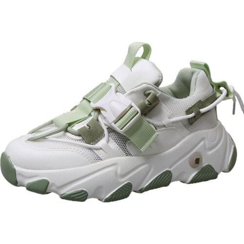 New Roman Womens Sneakers 2021 Autumn Fashion Buckle Platform Sneakers Ladies Walking Shoes Woman Casual Shoes Plus Size 42 43