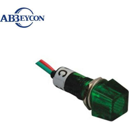 Square wired indicator light 10mm green indicator lamp 220v with terminal 10mm pilot light