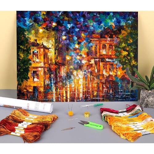 Always Together Printed 11CT Cross-Stitch DIY Embroidery Complete Kit DMC Threads Handicraft Hobby Needlework Sewing Decor