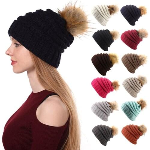 New Candy Colors Winter Hat Women Knitted Hat Warm Soft Trendy Hat Kpop Style Wool Beanie Elegant All-match Hat Fashion Pompon