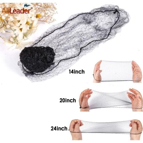 New 14/20/24Inch Durable Nylon Hair Net For Hair Bun Hair Hairstyle Tool Black Invisible Elastic Edge Mesh Hair Styling Hairnets