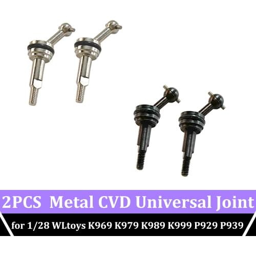 Upgrade Parts 2PCS Metal CVD Universal Joint Shaft Transmission Extended for 1/28 Wltoys K969 K979 K989 K999 P929 P939 RC Car