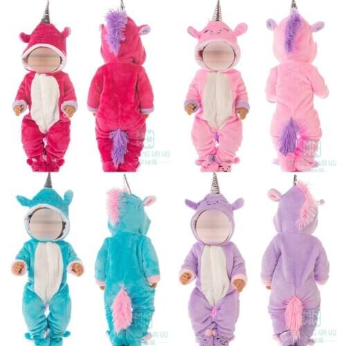 Clothes for doll fit 43 cm toy new born doll baby Cartoons Plush suit toys Birthday