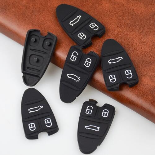 OkeyTech For Alfa Romeo 159 Brera 156 Spider Silicone Rubber 3 Buttons Pad Black Smart Card Housing Auto Car Key Pads