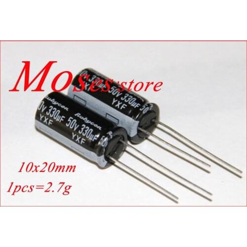 50v 330uf Original New Audio Electrolytic Capacitor Radial 10x20mm +/- 20% Capacitance