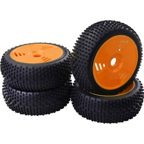 Rubber Tires and Wheels for 1:8 Electric or Nitro RC Buggy Truggy (4 Pieces)
