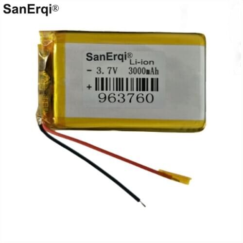 SanErqi 3.7V Polymer Lithium Battery lamp Monitor intelligent toy camera 963760 3000mAh Li-ion Cell