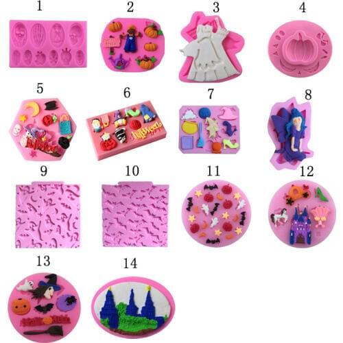 Halloween Cube Tray Silicone Molds Muffin Cup Cake Pudding Jelly Chocolate Mold Kitchen Baking Cake Tools