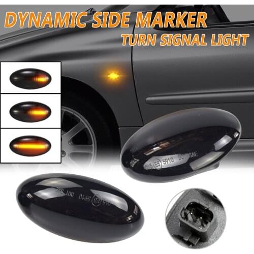 LED Dynamic Side Marker Turn Signal Light Flashing Indicator For Peugeot 307 206 407 107 108 607 1007 Citroen C1 C2 C3 C4 C5 C6