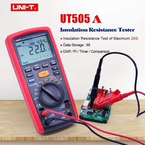 Insulation Resistance Tester UNI-T UT505A;Digital Multimeter DC AC volt Ohm meter Resistance Frequency tester Megohmmeter