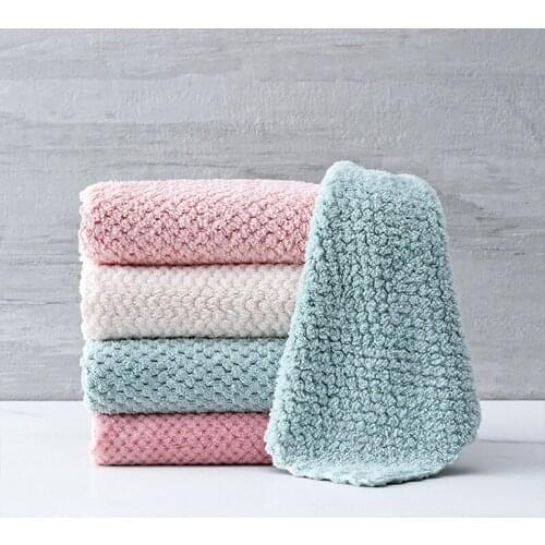 1 Piece Household Super Absorbent Cleaning Cloth Rag Microfiber Kitchen Towel Dishcloths Washing Cleaning Rags For Dish Washing