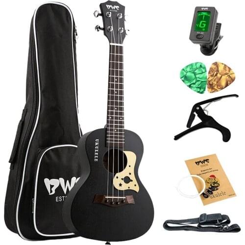 Bws Est&1988 23 Inch Concert Ukulele Black Starry Sky 4 Strings Hawaiian Mini Guitar Uku Acoustic Ukulele