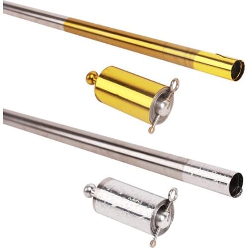 Outdoor Sport Stainless Steel Silve Metal Magic Pocket High Quality Staff Portable Stick Marial Arts Telescopic Rod Wand