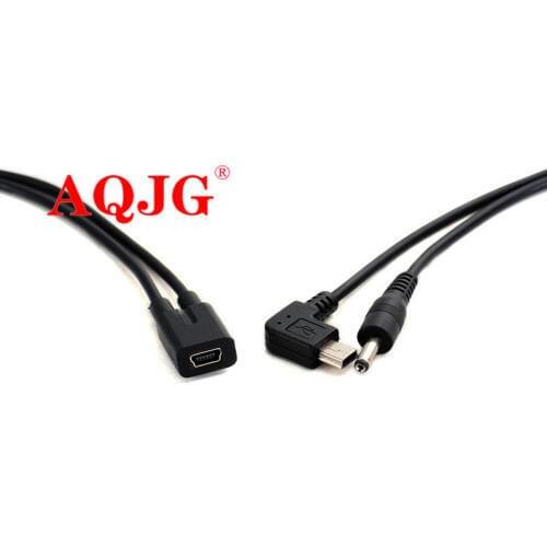 Universal Mini Usb 5pin female to male Splitter DC 3.5*1.35 male USB charging Cable For electronic dog GPS navigation Line