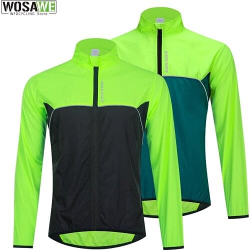 WOSAWE Waterproof Cycling Jacket Ultralight Reflective Jacket Quick Dry Windbreaker For Men Women Running MTB Bicycle Jersey