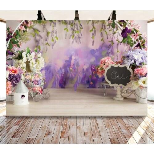 Mysterious Purple Bouquet Snowflake Backdrops Photo Background Decorations for Kids Birthday Party Photography Photocall