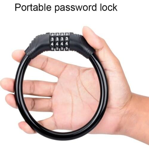 Bicycle Lock Code Key Anti-theft Bike Password Lock Mountain Bike Lock Dead Fly Bicycle Equipment Motorcycle Riding Cable Lock