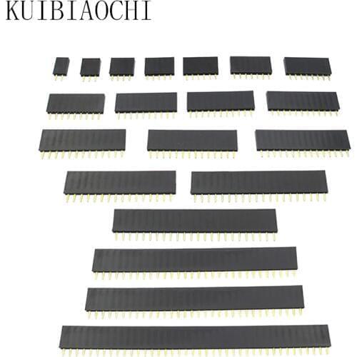 10pcs Pin Header 2.54mm Pitch PCB Female Pin Header Connector Straight Single Row 2/3/4/5/6/7/8/9/10/11/12/13/14/15/16/20/40 Pin