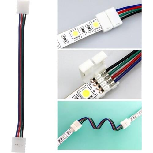 4 Pin 10mm 17cm RGB LED Strip Light Adapter Connector Wire For 5050 LED Light Strip