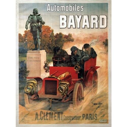 400X300MM Automobiles-Bayard-A-Clement-Constructeur-Paris-Hudo-dAlesi-1903 jumbo fridge magnet SFM-0137