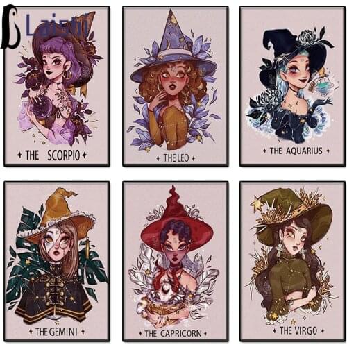 Diamond embroidery Cute cartoon little witch diamond mosaic diamond painting full square round stitch cross rhinestone pictures
