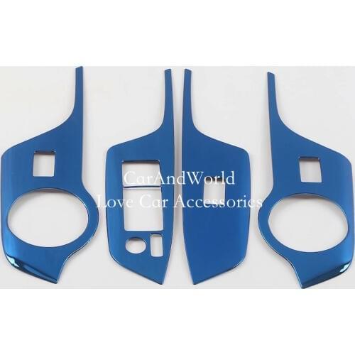 Car Accessories For Toyota CHR C-HR 2017 2018 2019 Inner Door Armrest Stainless Steel Sticker Window Switch Buttons Cover Trims