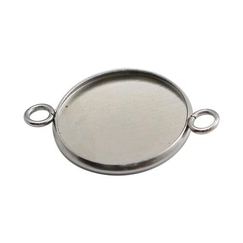Beadsnice 20mm Connector Tray Cabochon Base Bezel Setting Round Jewelry Making Accessories 38729