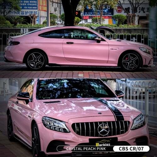 Crystal Pink Color High Glossy Dazzling Vinyl Wrap Roll For Car Exterior Decoration Vinly Wrap Car Wrap Vinyl