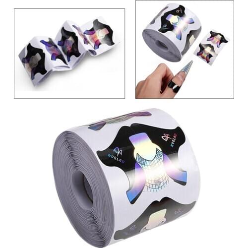 100/300PCS Nail Paper Forms Manicure Paper Self Adhesive Nail Form Stickers for Gel Acrylic Nail Tips Extension Acrylic Curve