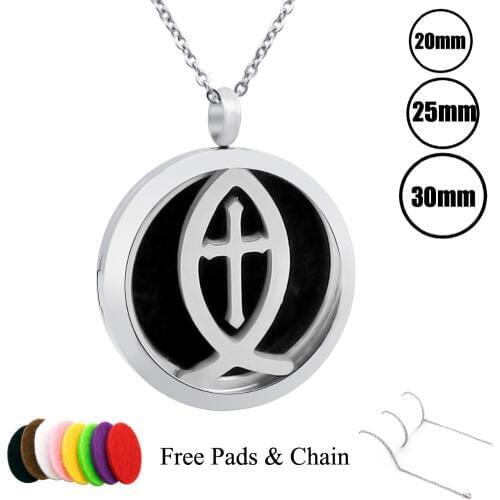 Chain Free Fish 20mm,25mm,30mm essential oil diffuser necklace jewellery aromatherapy women perfume pendant(Welcome Dropship)