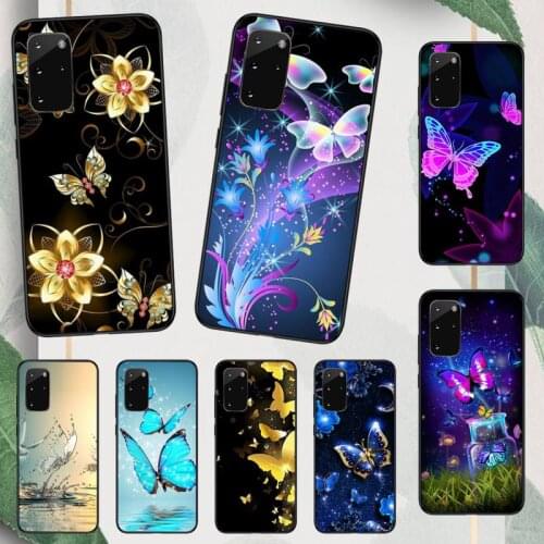 Flying Butterfly Phone Case For Samsung galaxy A S note 10 7 8 9 20 30 31 40 50 51 70 71 21 s ultra plus Luxury brand shell