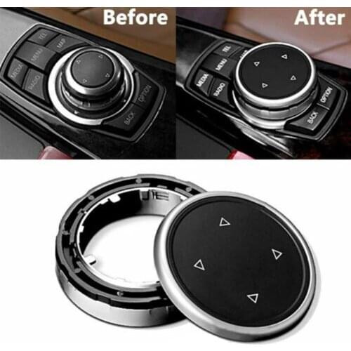 Black Silver Modified Center Console Multimedia Control Button Knob Trims Cover Decoration ABS Plastic Decoration for BMW F10 F2