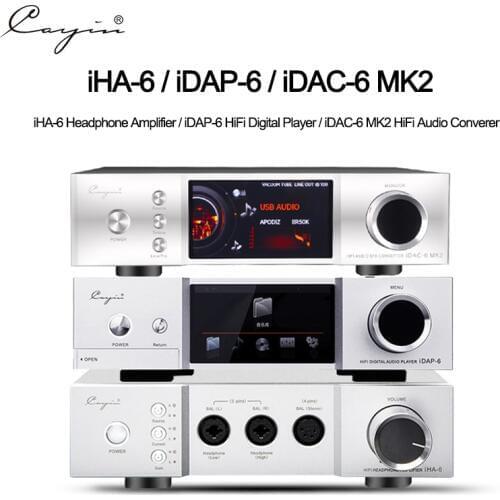 Cayin iHA6 iDAP6 iDAC6 MKii Audio Decoder Full Balanced Desk Headphone HIFI Tube Amplifier AMPs Aluminum Enclosure Quloos 666SET