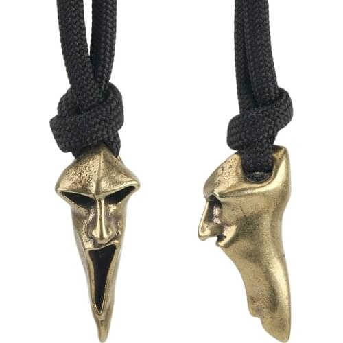 DIY Key Rings Pendant Accessories Exaggerated Skull Copper Knife Beads Brass Skull Paracord Beads