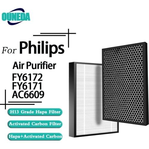 2pcs Replacement True HEPA Filter FY6172 And Activated Carbon Filter FY6171 for Philips AC6609 air Series 6000 purifier Parts