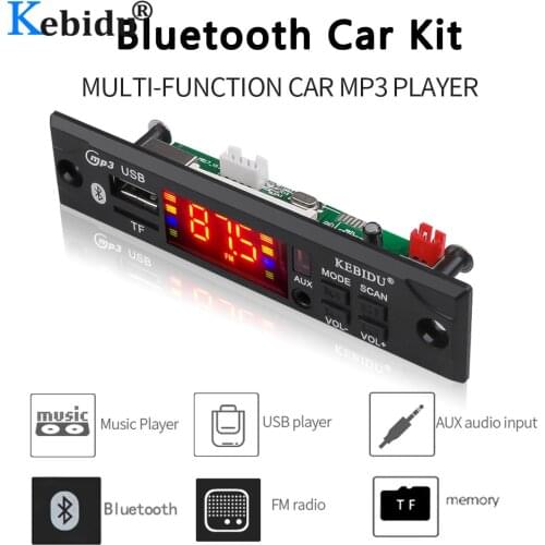 Kebidu Wireless Bluetooth Decoder Board Module MP3 WMA WAV AUX 3.5MM Car Audio MP3 Player USB TF FM Decoder Board With Remote