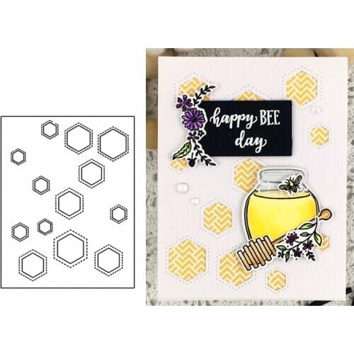 Hex Cover Panel Metal Cutting Dies rectangle Frame for DIY Scrapbooking Album Decorative Embossing Paper Card Crafts Die Cut