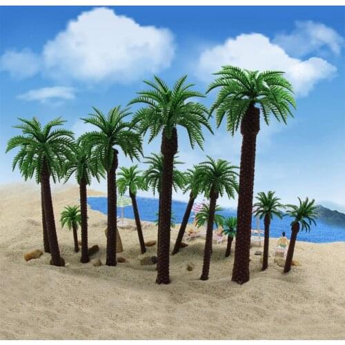 YS01 27pcs Model Palm Trees O/HO/TT/N/Z scale Railway Layout Different Length Sea Beach Layout