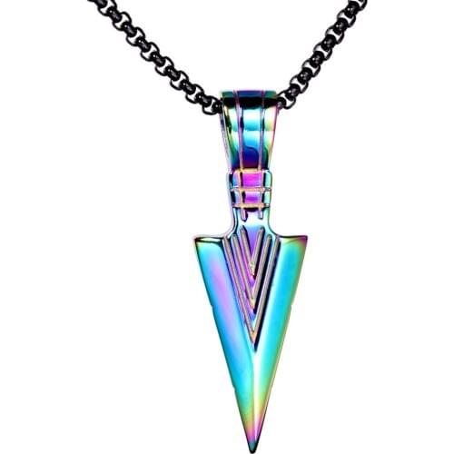 LAMEMDEE Men Fashion Necklace Creative Arrow Head Pendant Chain Charm Choker Male Trendy Jewelry collier ketting collares