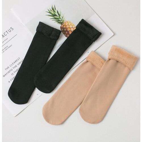 3Pairs Thicken Winter Warm Soft Casual Solid Color Thermal Socks For Women Wool Cashmere Home Snow Boots Home Floor Sock