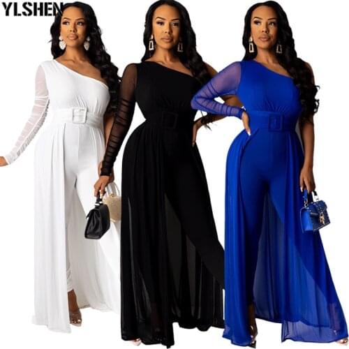 African Dresses For Women Dashiki One Sleeve Mesh Jumpsuit Dress African Designer Clothes Africa Ankara Style Plus Size Clothing